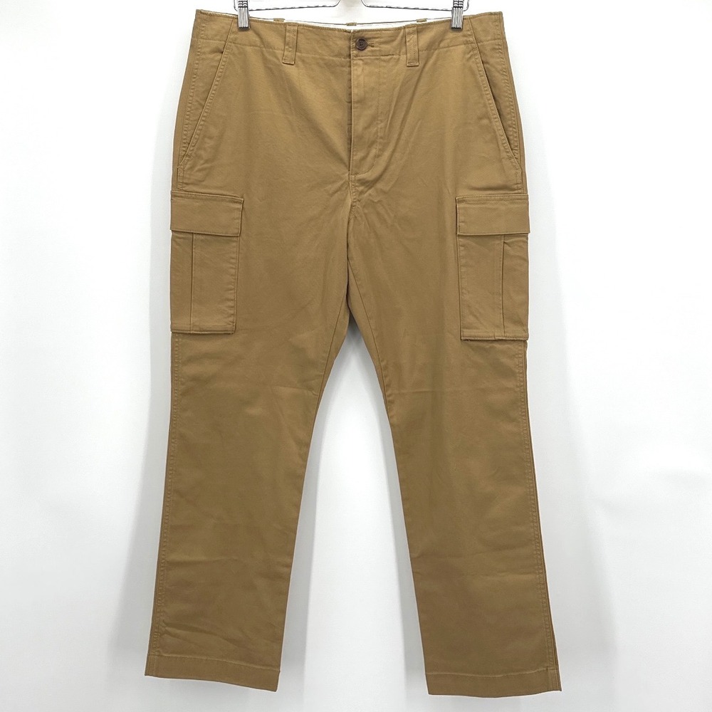 J. Crew Flex Cargo Pants Menâ 36x30 Khaki Tan Straight Leg Trousers CE332